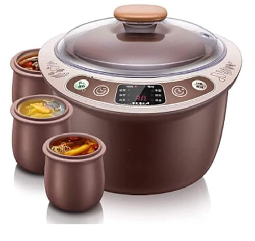 Purple Clay Slow Cooker - 2.5L Smart Electric Stewing Pot for Family Meals with Appointment Timing and Steam Cooking