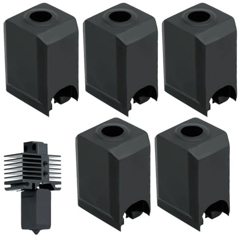 Bamyli 5pcs Silikon-Sockenabdeckung kompatibel mit 3D-Drucker Bambu Lab X1C, X1E, P1P, P1S, Resistance 300℃ Hotend Extruder 3D Printers Silikon Abdeckung Zubehör für Bambu Lab