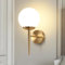 ZMH Wandleuchte Innen Wandlampe Schlafzimmer - Wandbeleuchtung Glaskugel Treppenhaus Gold Vintage Flurlampe Badezimmer Glas Lampenschirm Modern Design E27 Beleuchtung für Flur Bad - Ohne Leuchtmittel