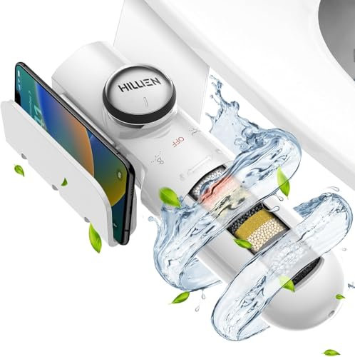 Ultra-Slim Bidet Attachment for Toilet with Filter, Removes Chlorine, Non-Electric Bidet Toilet Seat Attachment with Pressure Controls, No Gaps No Leaks, pH balanced, Dual Nozzles(Frontal/Rear)