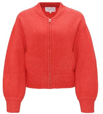 OPUS Damen Strickjacke | Gestrickte Bomberjacke DOKETA Regular mit Wolle Sweet red, L