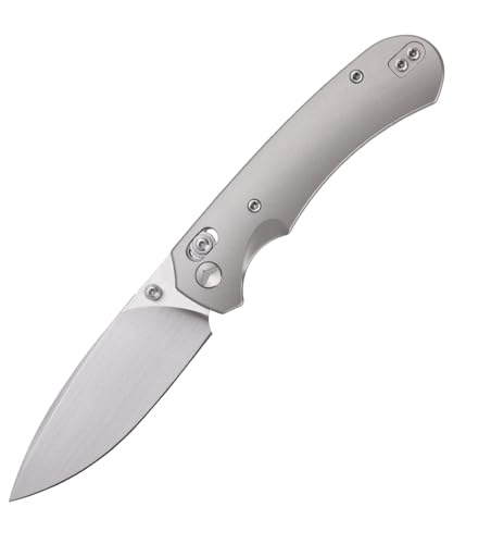 FerraMonster Klappbares Taschenmesser,3.31 M390 Klinge,Erogonomischer Titan Griff,Jagd Überlebensmesser,EDC Messer für Jagd Camping Überleben Outdoor Angeln Wandern (Grau)