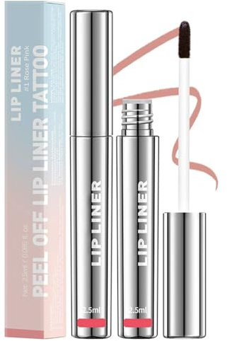 Lip Stain Peel Off Waterproof Long-Lasting Lip Liner Stain Highly Pigmented Matte Finish Lip Tint Peel Off Design Lip Marker Makeup Gloss for Natural Beauty Brown Lip Look(Rose Pink)