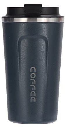 Travel Mug Insulated Coffee Cup with Leakproof Lid Vacuum Insulation Stainless Steel for Hot and Cold Water Coffee and Tea 510ml Glass Mug with Handle Set (Blue)