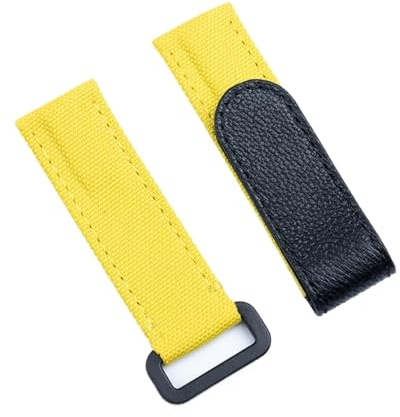 INEOUT Verstellbares Armband Aus Nylongewebe Und Leder, 20 Mm Bis 21 Mm, Kompatibel Mit Rolex-Armband(Yellow,21mm)