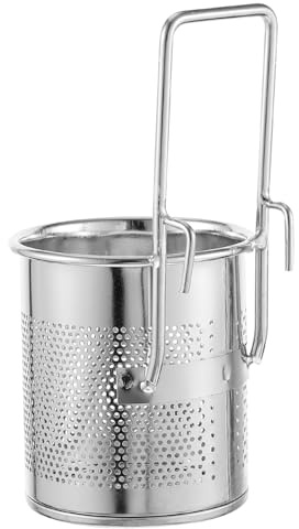 Veemoon Edelstahl Hot pot Siebkorb mit Haken Robustes Filtersieb zum Aufhängen Am Topfrand Praktisches Abseihen für Fondue und Hot pot Geeignet für Restaurant und Haushalt