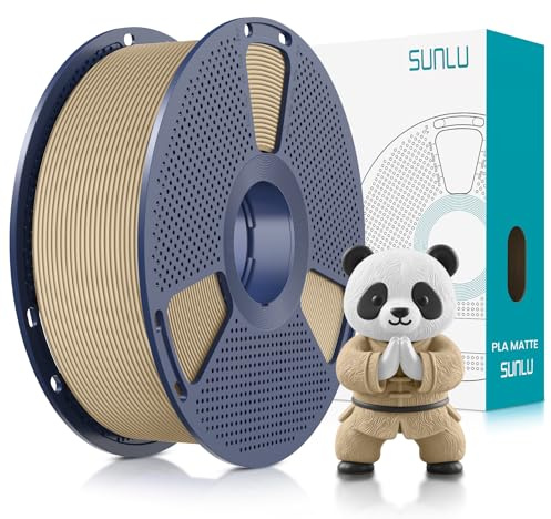 SUNLU Matte PLA Filament 1.75mm, 3D Drucker Filament PLA Matte 1KG Eiche | Neatly Wound Filament, Einfach zu Bedienen, 1kg(2.2lbs) Spule PLA Filament für FDM 3D Drucker