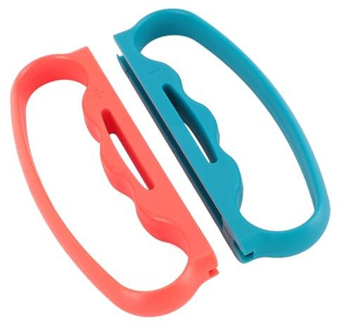 Blaihild Poignée de Boxe 2 Pièces, Conception Ergonomique avec Dragonnes pour Contrôleur OLED, Améliore L'expérience de Jeu pour les Jeux de Boxe de Fitness (rouge + bleu)