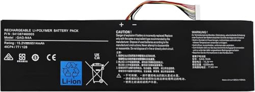 15.2V 6514mAh GAG-N4A 541387460005 Laptop Battery Compatible for Gigabyte Aorus 15 XE5 15G KC XC 15P XD YD 17G YD 17H, Aero 15 OLED XD 16 XE5 17 HDR YD Series