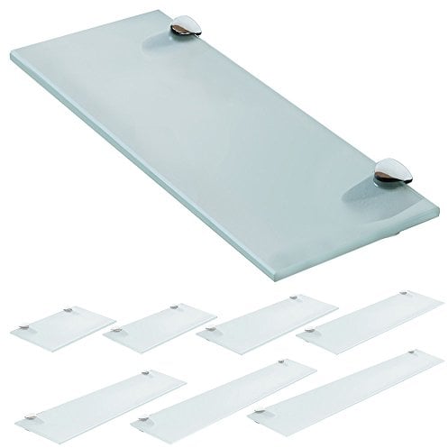 Kingpower Glasregal Glasboden Wandregal Badregal Ablage Regal Klarglas/Milchglas satiniert V2Aox, Glasart:Milchglas, Größe:200 x 100 x 6 mm