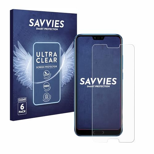 Savvies 6 Stück Schutzfolie für Honor 10 Displayschutz-Folie Ultra-Transparent
