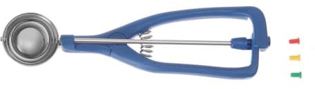 HENDI Eisportionierer Stöckel, verstärktem Glasfasernylongriff, mit Farbclips, geeignet für Geschirrspüler, Eislöffel, Eiscreme Löffel, 1/40, ø45mm, Edelstahl