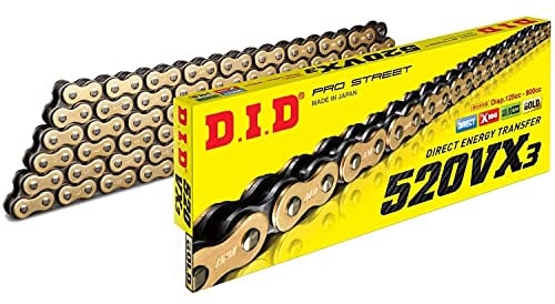 DID Unisex-Adult 520VX3GB/108N Antriebskette, Gold & Schwarz, 108 Mail. EU