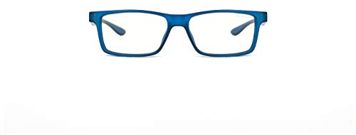 Gunnar Gafas para Videojuegos y Ordenador | Cruz, Color de Montura: Navy, Tente de Lentes: Clear (Bloques 35% de Luz Azul y 100% de UV) | con filtro de Luz Azul | Lente Patentada