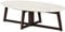 Couchtisch Einfacher ovaler Naturstein-Marmor-Couchtisch, Kreatives unregelmäßiges Weiden-Tablett, Wohnzimmer-Büro für kleine Wohnungen, 80 × 40 × 35 cm