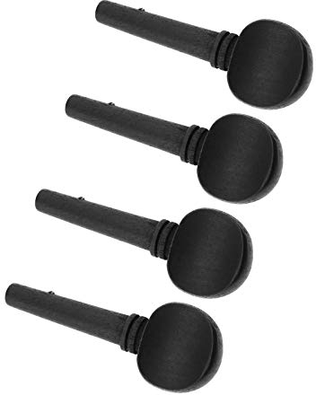 YINETTECH Ebenholz Stimmwirbel 4 tlg Violine Geige Stimmwirbel Drehwelle Set 4/4 Größe Künstliches Holz Ersatz