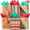 JOYIN 24 Stück Geschenktüten mit 6 verschiedenen Weihnachtsmustern, Geschenktüte, Kraftpapiertüten Geschenktasche für Weihnachten, Geschenkverpackung, Party Zubehör