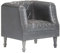 vidaXL Sessel Vintage Clubsessel Cocktailsessel Loungesessel Armsessel Ledersessel Polstersessel Relaxsessel TV Grau Echtes Ziegenleder