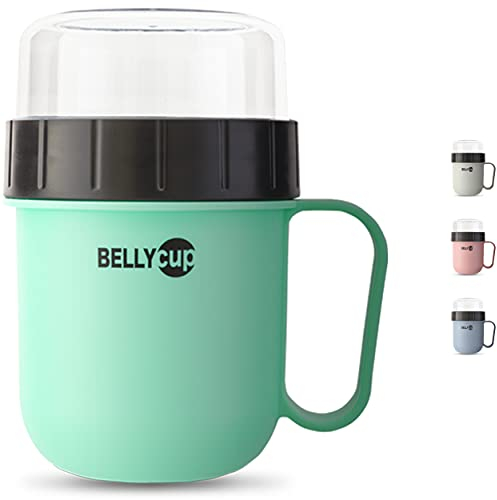 fenchi's AUSTRIA Müslibecher to go Kinder - auslaufsicherer Joghurtbecher mit Deckel & Henkel 750 ml (520 + 230 ml) BPA-frei - original Bellycup Müslibehälter (mint)