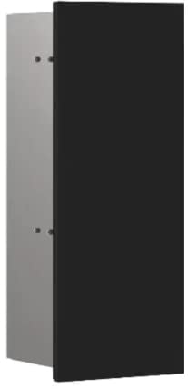 Emco Asis Pure Unterputz-Toilettenbürstengarnitur-Modul, Badezimmerschrank mit Toilettenbürste, Hochschrank mit Push to Open-Funktion und Anschlag Links, schwarz matt