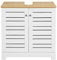 SoBuy Waschbeckenunterschrank 60 cm breit Badezimmer Unterschrank mit höhenverstellbarer Ablage Badmöbel Set für kleines Bad 60x59x30cm BZR40-W