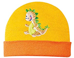 Heless 2135 - Strick-Mütze für Puppen im Dino-Design, Größe 35 - 45 cm