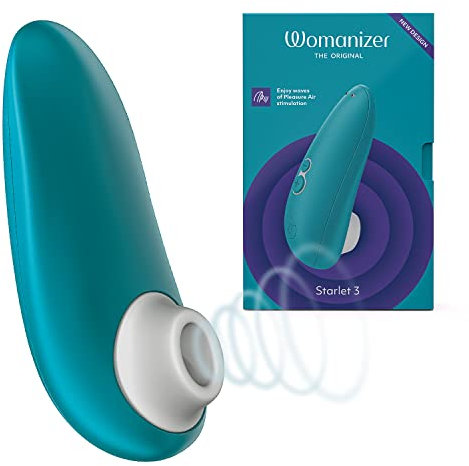 Womanizer Starlet 3 Klitoris - Sauger für Frauen - Auflege-Vibrator mit 6 Intensitätsstufen - Wasserdichtes Sexspielzeug - mit Loovara Gleitgel - Türkis