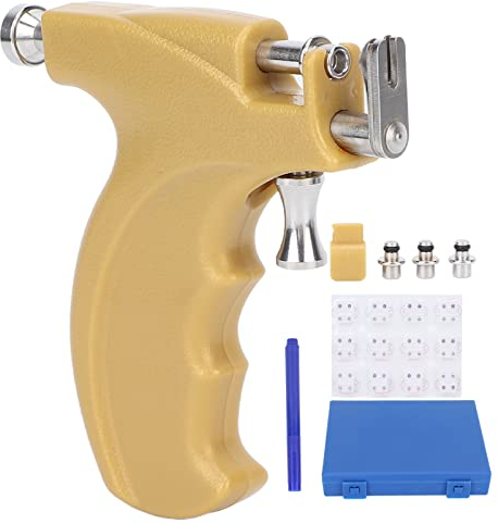 Ohrlochpistole Set,Ohr Nasenpiercing Maschine, Professioneller Schmerzloser Menschlicher Körperperforator Ohr Nase, Edelstahl Piercing Tool Kit mit Ohrstöpseln und Nägeln
