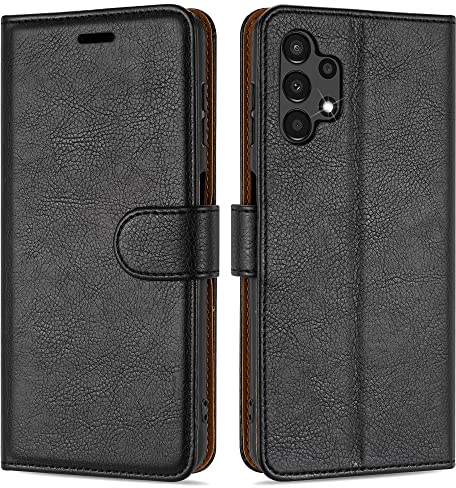 Case Collection for Samsung A13 Phone Case - Leather Folio Flip Kickstand Shockproof Cover with RFID Blocking Card Slots Wallet for Samsung Galaxy A13 Case Black