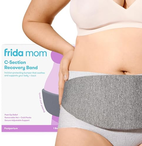 Frida Mom C-Section Hot & Cold Therapy Belly Binder, C-Section Recovery Must Have Belly Band, Incision Protector, for Post-Op & Swelling, Postpartum Essentials, After Birth Brace, Abdominal Binder