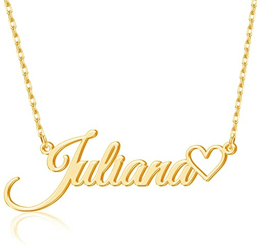 MissChic Namenskette, Personalisierte Kette mit Namen, S925 Silber Herzkette Name, Geschenk für Damen, Herren, Freundin, Mutter, Schwester, Freund