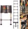 BRIEFNESS Extension Ladder, 12.5ft Telescoping, Telescopic, Collapsible, Stainless Steel, 330lb Capacity