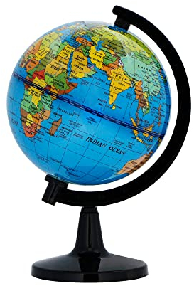 EXERZ 10cm Schülerglobus - Englische Karte - Mini Globus Bildung Drehbarer - Lehrmaterial Globen Politische Karte - Durchmesser 10cm
