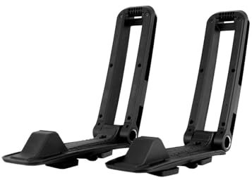 KUAT Class 4 V2 Folding J-Style Kayak Hauling Rack | Durable Rubber-Protected Universal Car SUV Rooftop Crossbar Mounted Boat Transportation System - Black