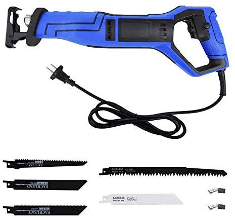 Säbelsäge Kabelgebundene elektrische Säbelsäge 900 W, verschiedene Geschwindigkeiten 0 bis 2800 SPM mit Sicherheitssperre, mit 5 Mehrzweckklingen zum Schneiden von Holz, Metall, PVC, Kunststoff