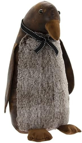 lesser and pavey LP46917 Türstopper aus Kunstleder, Pinguin-Design, Braun