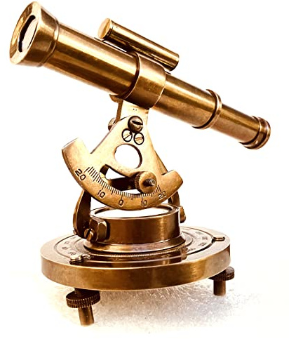 Messing Alidade Dekoratives Teleskop 10,2 cm mit Basis Kompass Geschenke (4 Zoll)