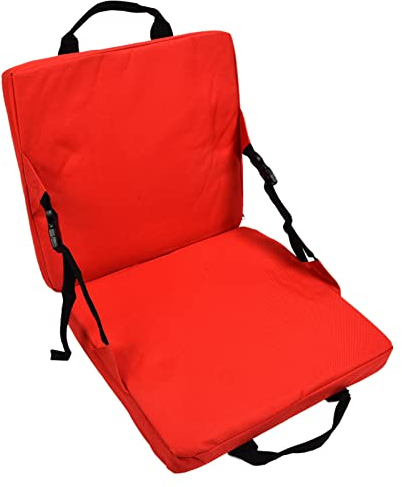 Fockety Klappstuhl Kissen, leichtes Oxford Tuch Stadion Sitzkissen mit Rückenlehne, tragbare Boot Kanu Kajak Sitz für Sportveranstaltungen Reisen Wandern Angeln Outdoor Camping Büro (Rot)