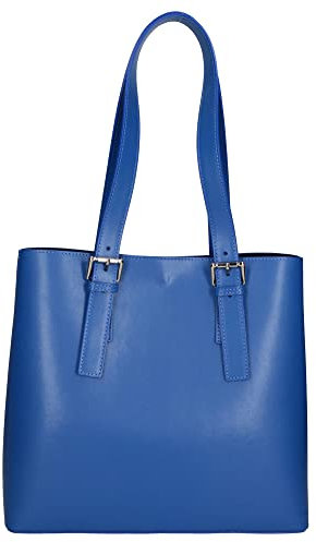 Gave Lux Damen-Umhängetasche aus Kalbsleder Box Calf. Italienisches Handwerksprodukt aus echtem Leder. Hergestellt in Italien GLX220592423FBG-B22_BLUE 35x15x33 cm