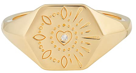 cai Damen Ring 925/- Sterling Silber vergoldet Weißtopas gelb 274270294V