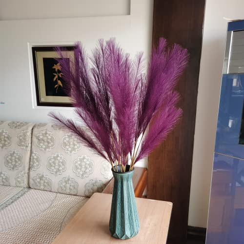 XIZHI 10 Pcs Künstliches Pampasgras, 80 cm, künstliches Pampasgras, künstliches Pampasgras für Zuhause, Urlaub, Bauernhaus, Tischdekoration und Heimdekoration (Lila)