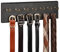 Creproly Gürtel-Organizer: Wandaufhänger aus Holz, für 28+ Gürtel, Krawatten- und Schalhalter, Schwarz