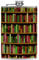 Flachmann mit Trichter, personalisierte Flaschen,Bücherregal voller verschiedener Bücher,Tragbarer kleiner Krug aus Edelstahl für Spirituosen