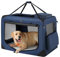 Feandrea Hundebox faltbar, Transportbox Hund, XXXL, Hundetasche, Oxford-Gewebe, Netzstoff, atmungsaktiv tragbar transportabel, Metallrahmen, mit Griffen, Taschen, 102 x 69 x 69 cm, dunkelblau PDC10Z