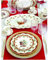 Easy Life Juego de 18 platos navideños de porcelana para 6 personas Navidad nostálgica vintage D26,5xP21,5xP19 cm