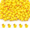 XIHIRCD 100 STK Mini Harz Enten, Miniatur Deko Enten mit Liebes-Herz-Augen Winzige Kleine Enten Figuren Valentinstag Dekoration für Bastelprojekte DIY-Puppenhäuser Landschaften Spiele (Gelb)