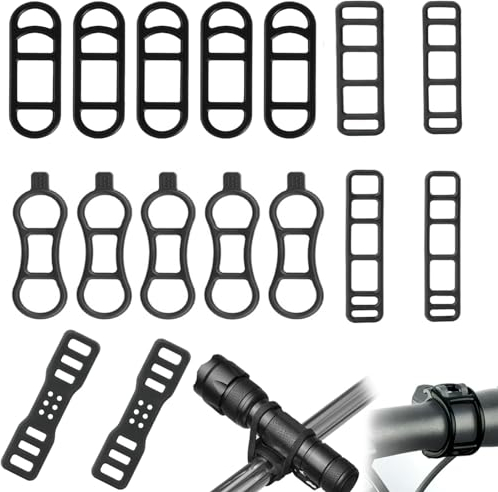eaaerr Juego de bandas de silicona para bicicleta, anillos de goma elásticos, soporte de montaje de linterna, soporte de silicona adecuado para luz de bicicleta, linterna, cuentakilómetros