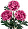 3PCS 74CM Künstliche Pfingstrosen Stiel Kunstblumen Wie Echt, Künstliche Rosen Violett Pfingstrosen,Vintage Künstliche Blumen Bouquet für Braut Hochzeit Home Party Blumengesteck