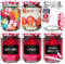Jam Jars with Lids 250ml – 6 Pack Hexagonal Small Jars with Red Gingham Screw Top Lids – Airtight Glass Jars with Lids for Homemade Jam, Marmalade, and Chutney - Glass Jars with Lids