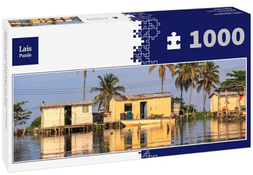 Lais Puzzle Casas sobre pilotes en el Pueblo de Ologa, Lago Maracaibo, Venezuela 1000 Piezas Panorama